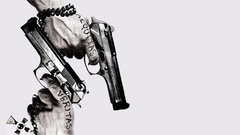Movies Guns cross white background Boondock Saints Veritas 