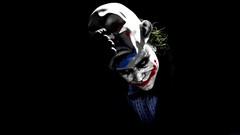 Movies Men black background masks the joker clowns green hair
