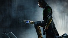 Movies Men metal Actors tom hiddleston loki artwork kneeling 