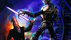 Movies star wars science fiction lightsabers Droid artwork 