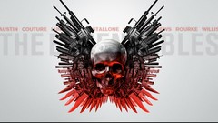 Movies weapons Guns skulls posters the expendables