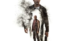 Movies white background Bruce Willis joseph gordon-levitt Looper
