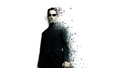 Movies white background matrix neo Keanu Reeves sunglasses 