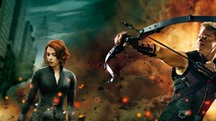 Movies woman explosions Scarlett Johansson looking down armpits 