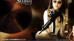 Movies woman Guns Mr. and Mrs. Smith Celebrity Angelina Jolie 