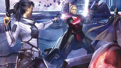 Movies woman Guns star wars planets science fiction lightsabers 