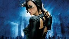 Movies woman posters charlize theron brunettes black dress 