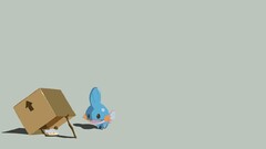 Mudkip Minimalism digital art Simple Background artwork humor