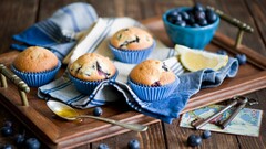 muffins food spoons keys Berries blueberries lemons Sweets