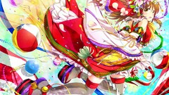 Multicolor anime girls hakurei reimu touhou miko video games