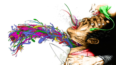 Multicolor bleeding artwork