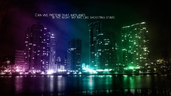 Multicolor buildings rainbows water