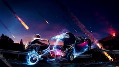 Multicolor cars Bicycles