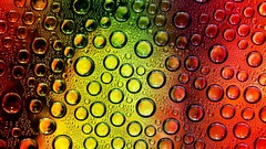 Multicolor cgi water drops