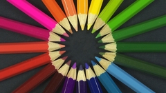 Multicolor circles Crayons rainbows