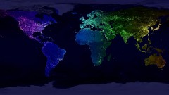 Multicolor cities world map