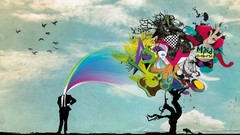 Multicolor digital art artwork