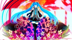 Multicolor hatsune miku vocaloid