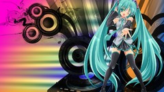 Multicolor hatsune miku vocaloid