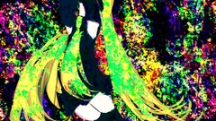 Multicolor hatsune miku vocaloid