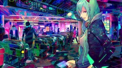 Multicolor hatsune miku vocaloid