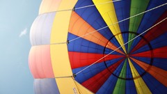Multicolor hot air balloons worms eye view
