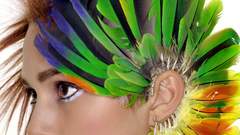 Multicolor Keira Knightley feathers