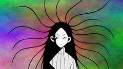Multicolor long hair anime girls sayonara zetsubou sensei black 