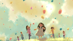 Multicolor Manga Balloons