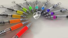 Multicolor Needles syringe rainbows