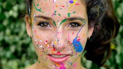 Multicolor paint faces Alana