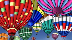 Multicolor painted hot air balloons