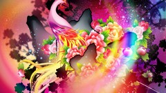 Multicolor phoenix vibrant artwork