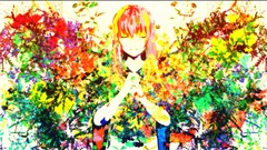 Multicolor pink hair anime girls closed eyes vocaloid megurine 