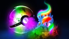 Multicolor Pokeball fan art artwork digital art rainbow dash