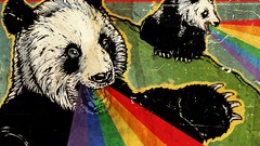 Multicolor rainbows panda bears
