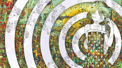 Multicolor spiral artwork