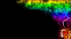 Multicolor tea smoke rainbows