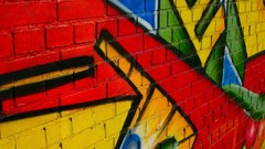 Multicolor wall graffiti