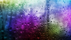 Multicolor water drops window