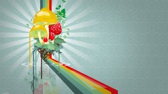 Mushrooms abstract rainbows artistic