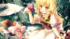 Mushrooms Anime red eyes blondes anime girls touhou kirisame 