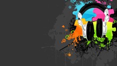Music abstract headphones artwork