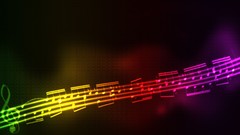 Music abstract notes rainbows