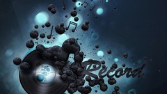 Music abstract vinyl sound record digital art