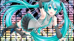 Music Anime long hair anime girls hatsune miku vocaloid aqua 