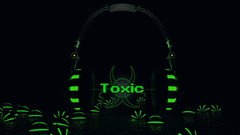 Music balls Green headphones toxic