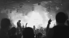 Music black and white crowd DJ disco concert rave
