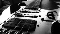 Music black and white guitars electric