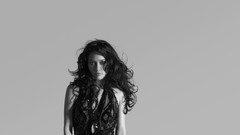 Music black and white woman Celebrity Hilary Duff widescreen 